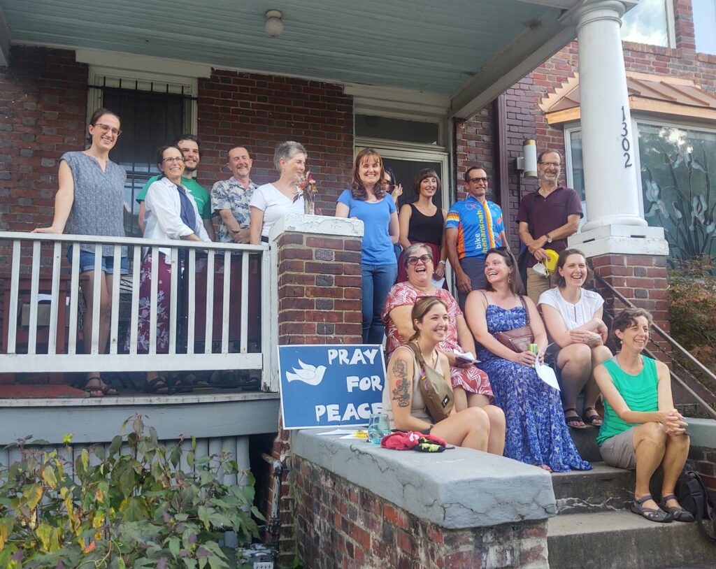 MVS alumi celebrating on the porch