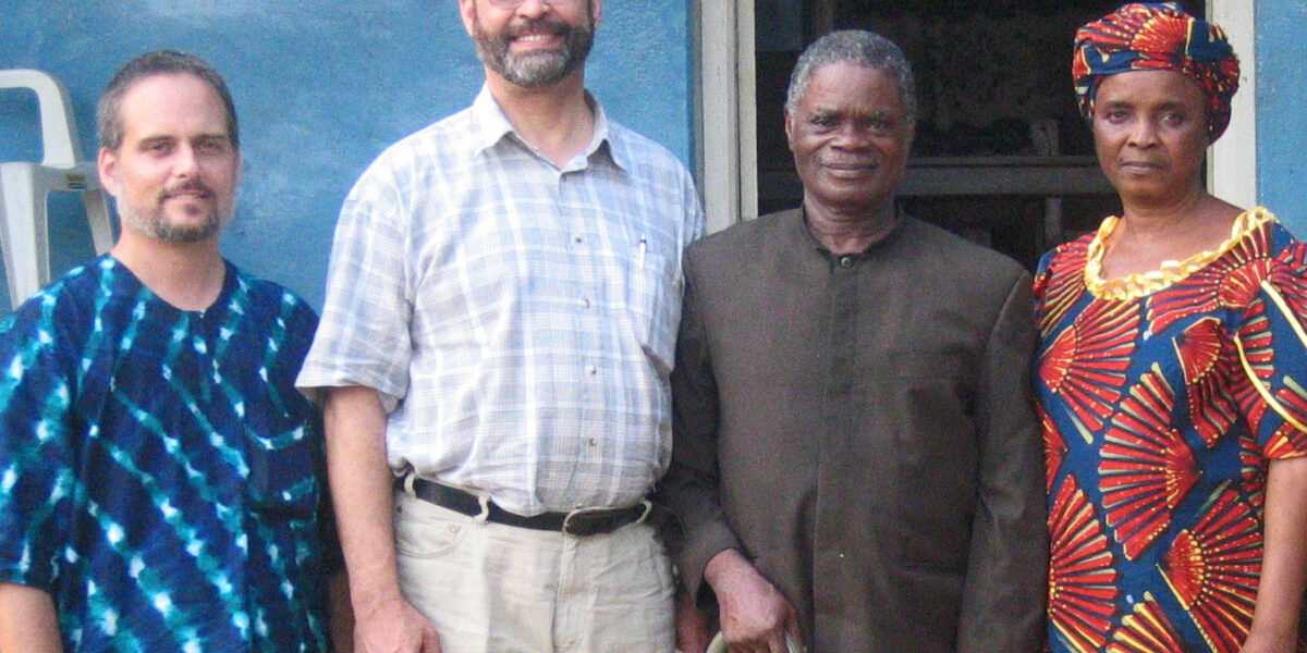 ​Bruce Yoder and Stanley Green of Mennonite Mission Network with Bishop Ime Udo Nsasak and his wife