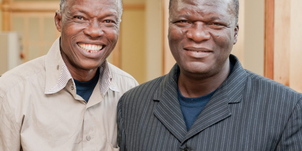 Bruno Orobiyi Gansa and Théophane Boko shared insights on faith and the church while visiting northern Indiana in September. Photographer: David Fast. Download full-resolution image.