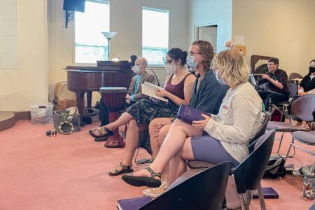 Colorado Springs Service Adventure uniti visited Albuquerque Mennonite church and participated in World Communion Sunday. Photo by Shelby Clarke.​