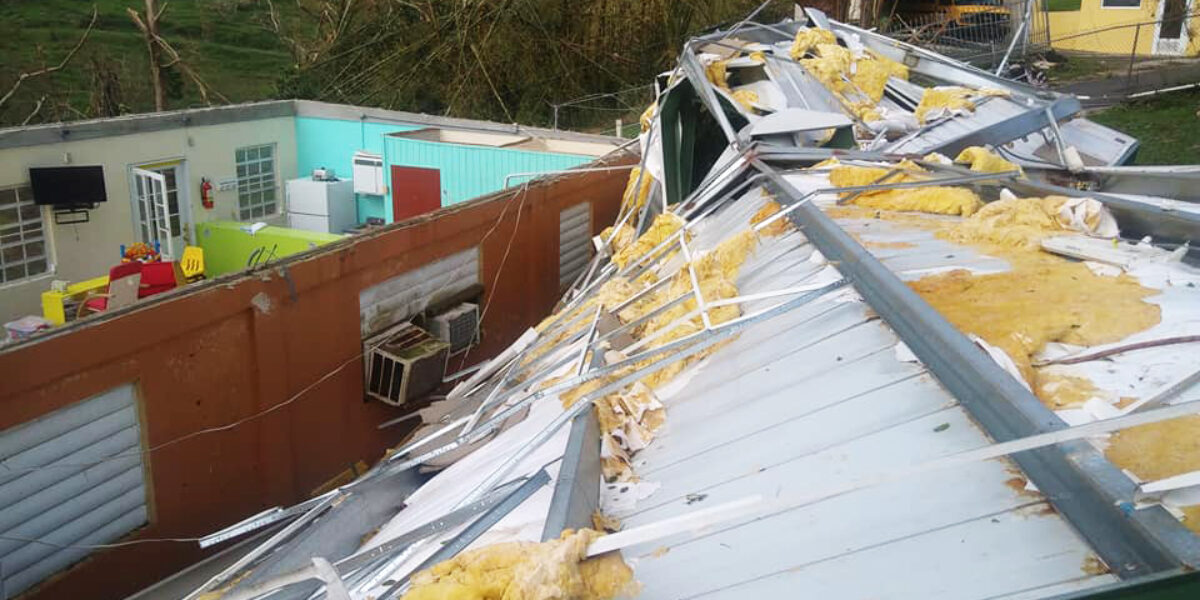 ​Part of the Academia Menonita Betania's property after Hurricane Maria hit Puerto Rico. Photo provided by Academia Menonita Betania. 