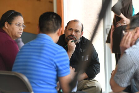 ​Marvin Lorenzana with particpants at the 2018 Sent Conference. Photo by David Fast. 