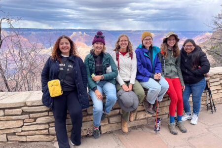 The 2023-2024 Tucson MVS unit at the Grand Canyon. From left to right: Nidia Martínez