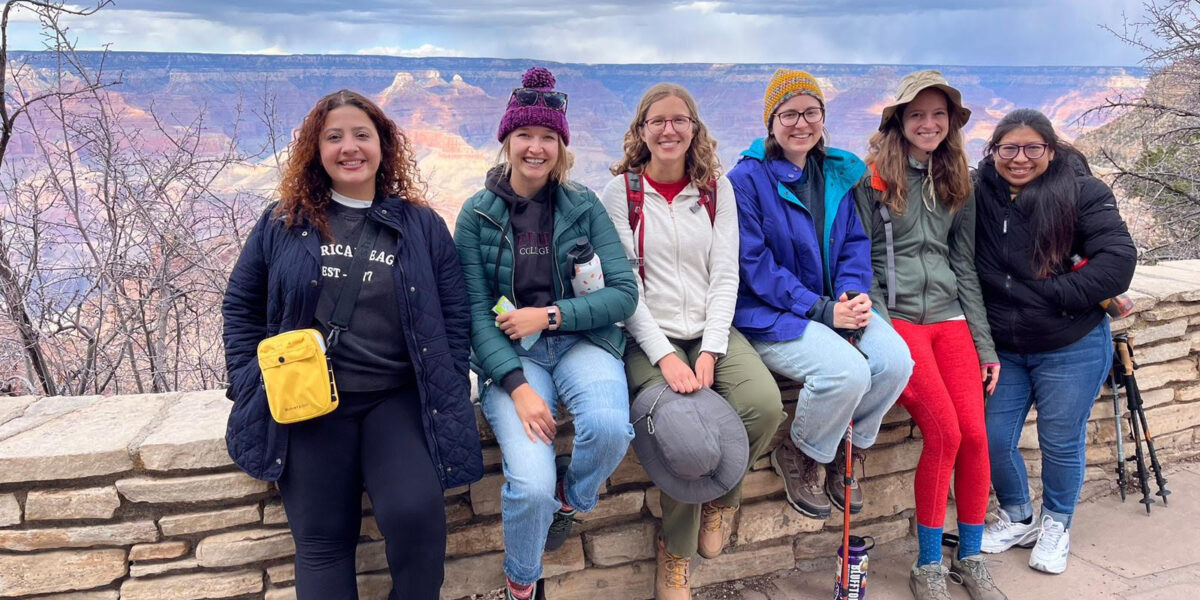 The 2023-2024 Tucson MVS unit at the Grand Canyon. From left to right: Nidia Martínez