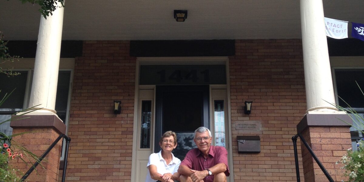 ​Harders on steps of the guest house in Washington