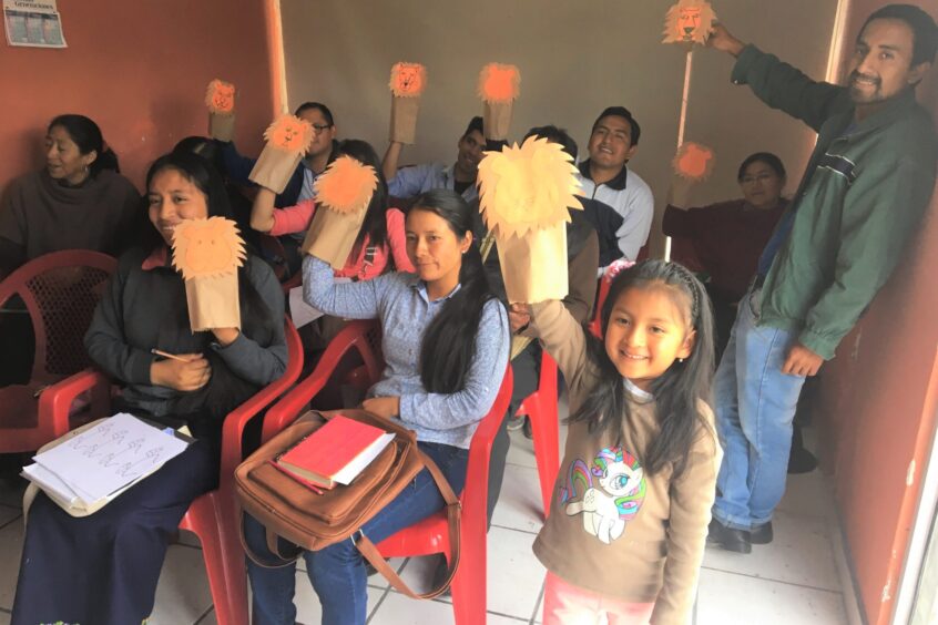 Sunday school teachers participate in a training workshop