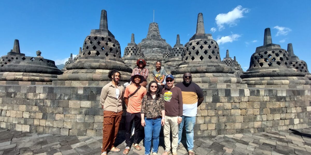 ​The 2023 Youth Venture Indonesia team (left to right). Back row: Portia Stokes and Zahria Elliott. Front row: Kanaan Graham