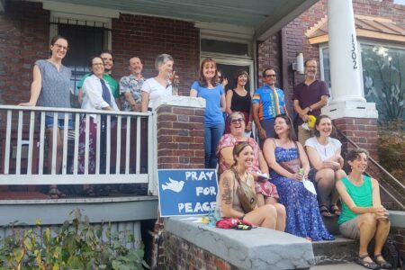 MVS alumi celebrating on the porch