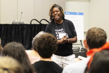 ​A​ndrea Sawyer-Kirksey leading the "Cultural humility" seminar at the 2019 Mennonite Church USA Convention in Kansas City. Photo by Travis Duerksen.