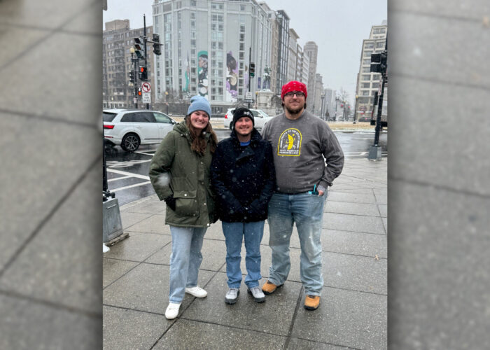 The 2023-23 Colorado Springs Service Adventure unit at the Mennonite Action protest in Washington, D.C.