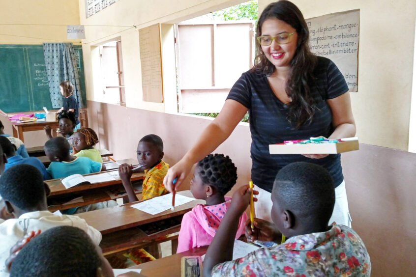 Teaching in a classroom at La Casa Grande