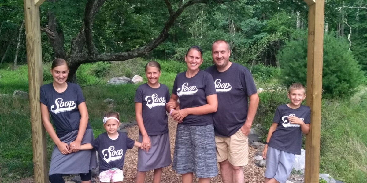 ​The Katrina and Matt Eberly family serve with Service Opportunities with Our Partners (SOOP) this summer at Camp Deerpark in upstate New York in the Catskill Mountains. Photo provided. 