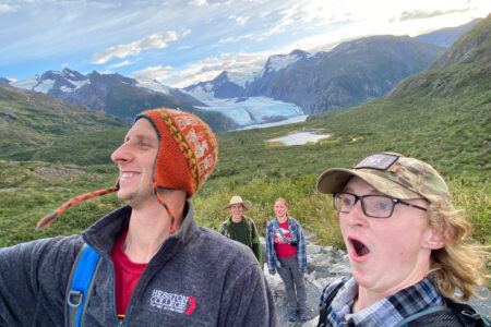 ​Anchorage Service Adventure unit goes on a hike. Left to right: Michael Oyer