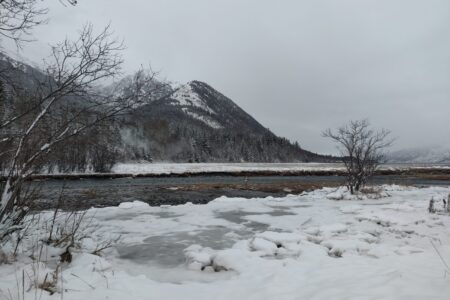 The Turnagain Arm waterway and surrounding mountains as seen from outside Hope, Alaska. Photo by Mir Knego.