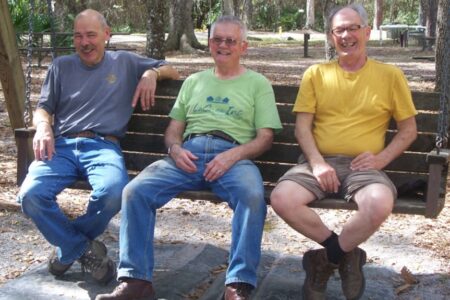 ​SOOPers caught working very hard while on assignment at Lakewood Retreat in Florida. From left to right are Jim Martens from Steinbach